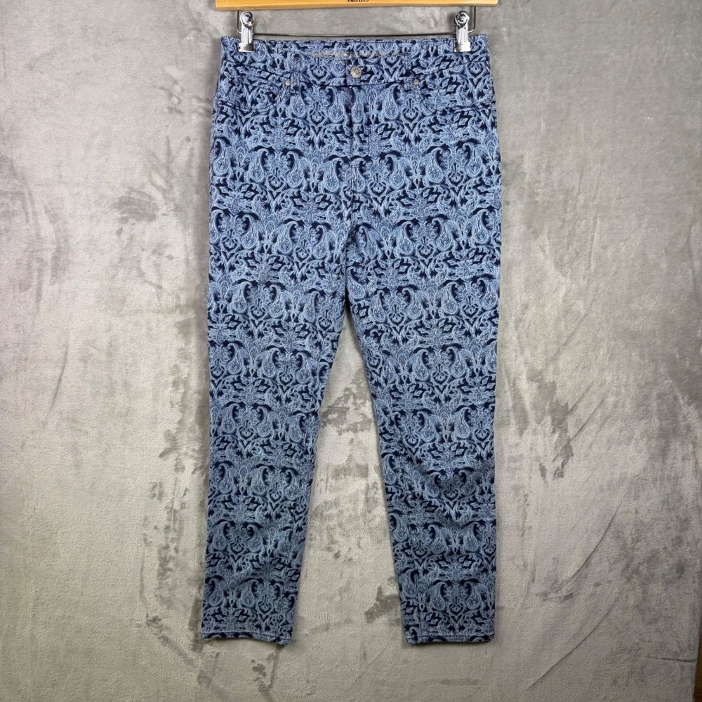 Chico's So Slimming Girlfriend Ankle Pants Paisley Bohemian Stretch Size 0 - Picture 2 of 12